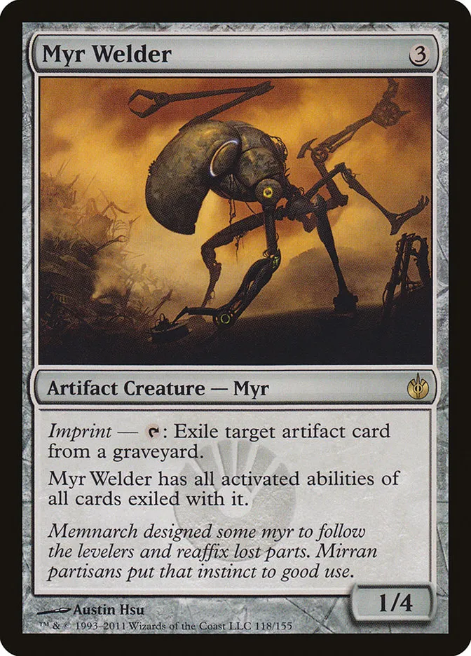 2011 Mirrodin Besieged Myr Welder #118 rare card image