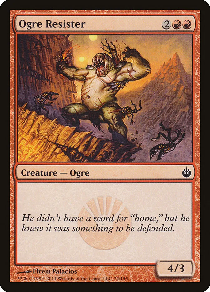 2011 Mirrodin Besieged Ogre Resister common #72 common card image