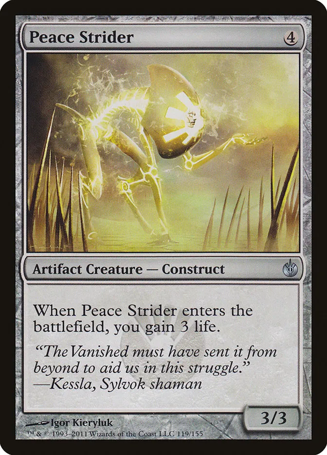 2011 Mirrodin Besieged Peace Strider #119 uncommon card image