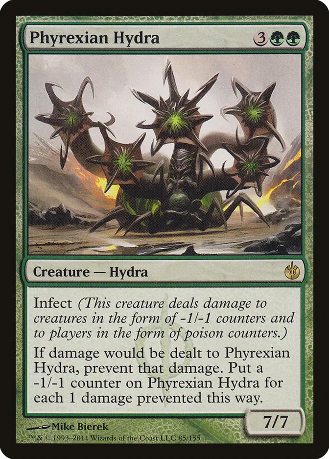 2011 Mirrodin Besieged Phyrexian Hydra #85 rare card image