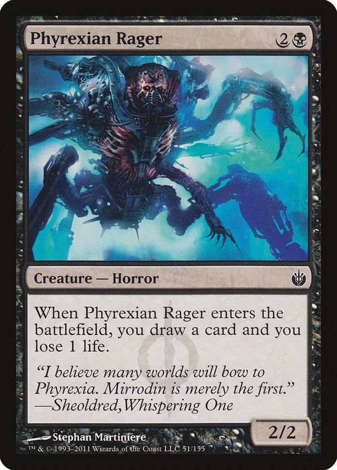 2011 Mirrodin Besieged Phyrexian Rager common #51 common card image