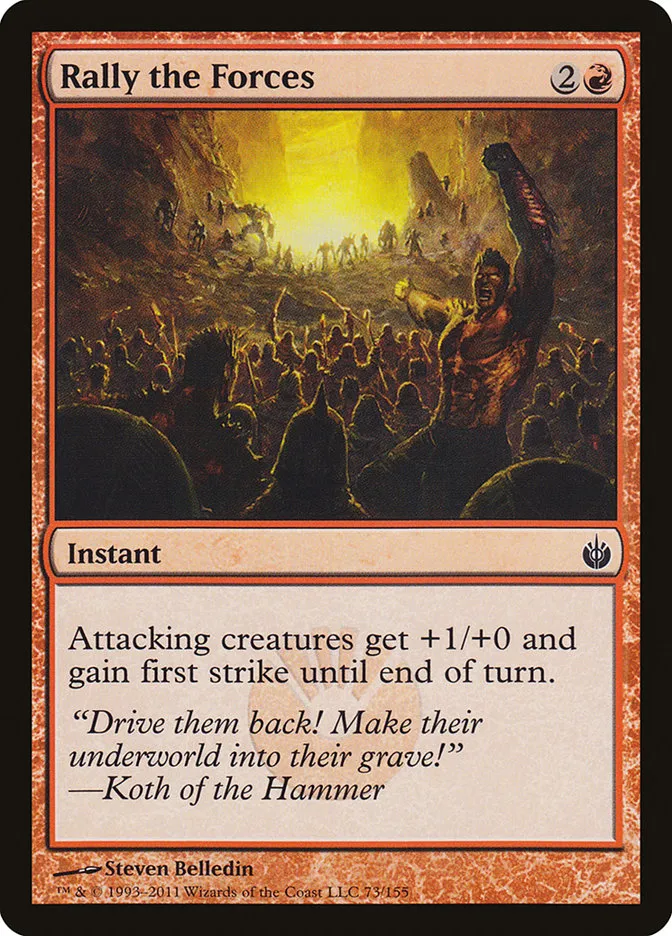 2011 Mirrodin Besieged Rally the Forces common #73 common card image