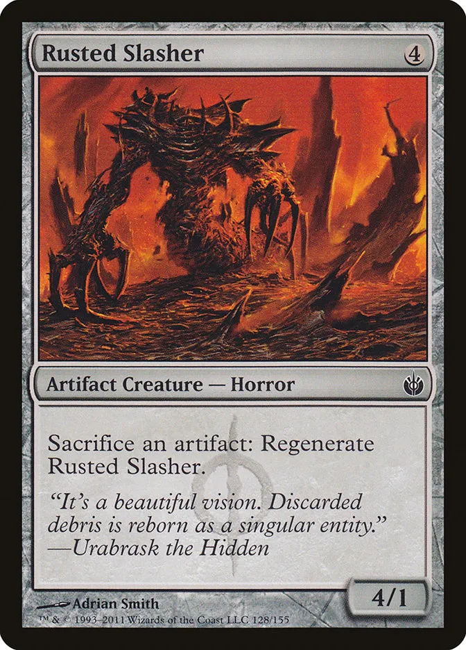 2011 Mirrodin Besieged Rusted Slasher #128 common card image