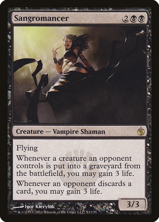 2011 Mirrodin Besieged Sangromancer rare #53 rare card image
