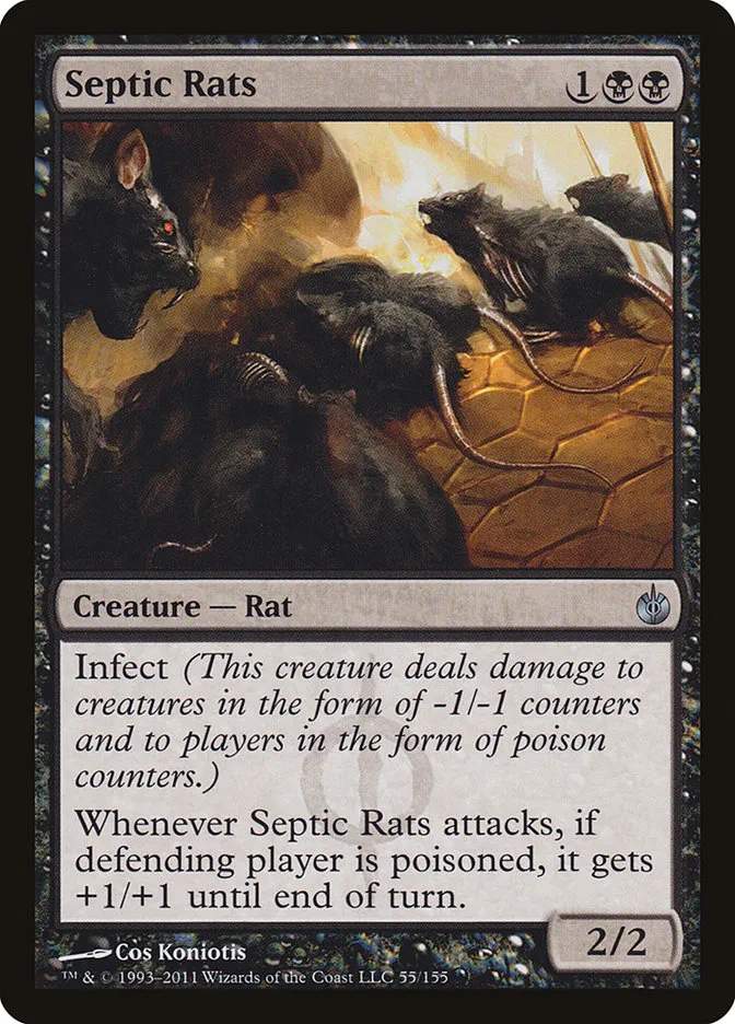 2011 Mirrodin Besieged Septic Rats uncommon #55 uncommon card image