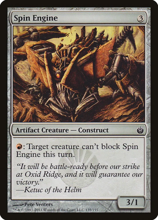 2011 Mirrodin Besieged Spin Engine common #135 common card image