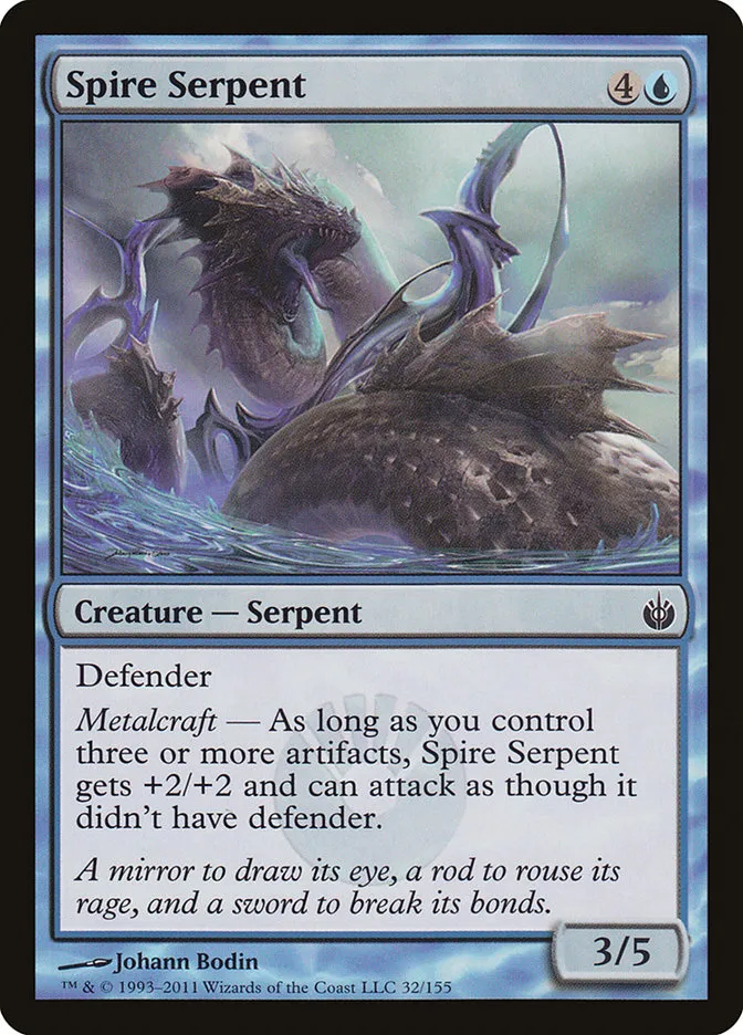 2011 Mirrodin Besieged Spire Serpent common #32 common card image