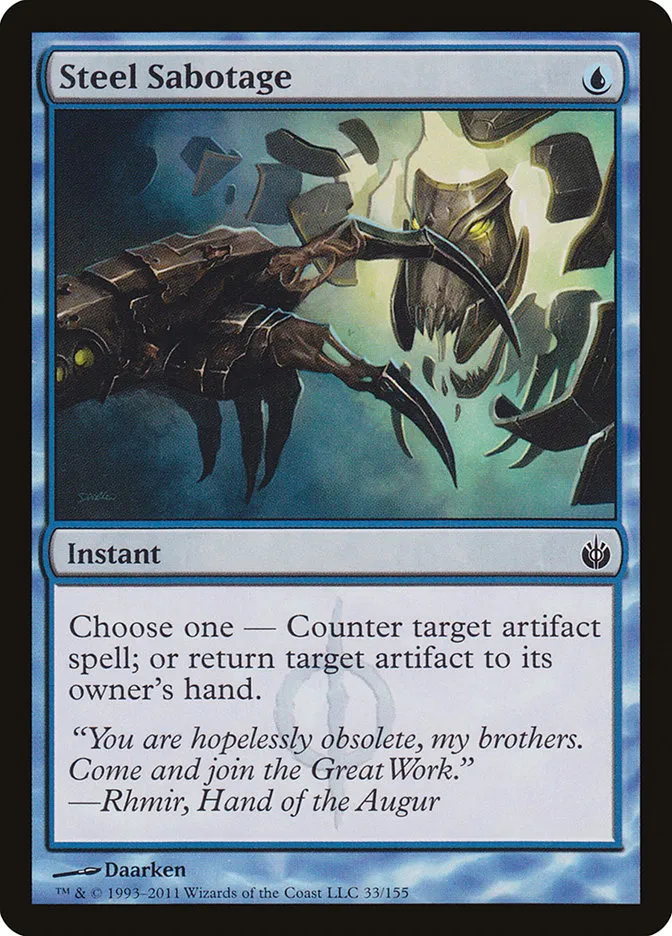 2011 Mirrodin Besieged Steel Sabotage common #33 common card image