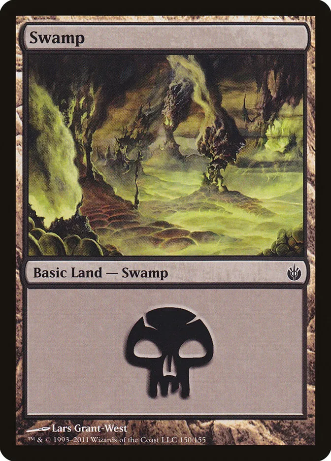 2011 Mirrodin Besieged Swamp #150 common card image