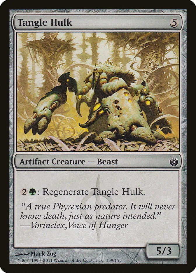 2011 Mirrodin Besieged Tangle Hulk #139 common card image