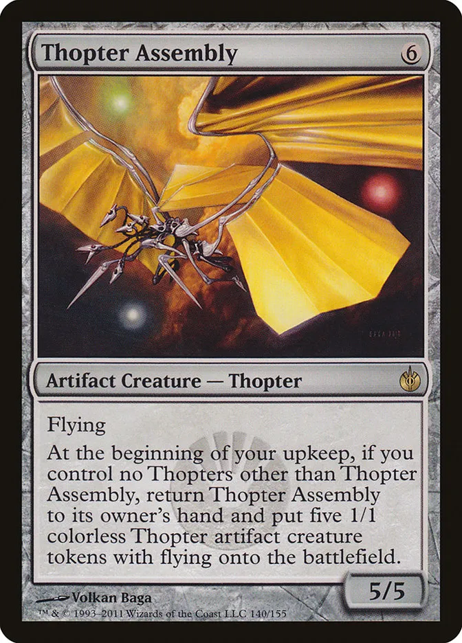 2011 Mirrodin Besieged Thopter Assembly #140 rare card image