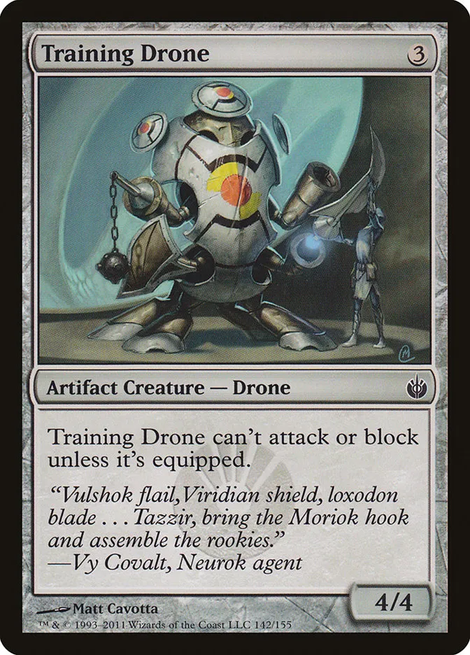 2011 Mirrodin Besieged Training Drone #142 common card image