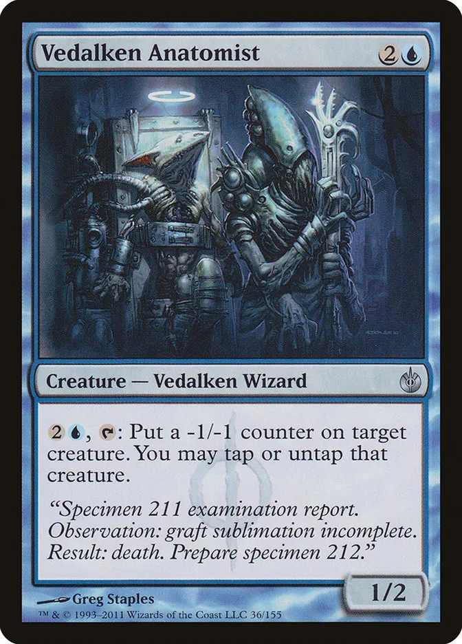2011 Mirrodin Besieged Vedalken Anatomist uncommon #36 uncommon card image