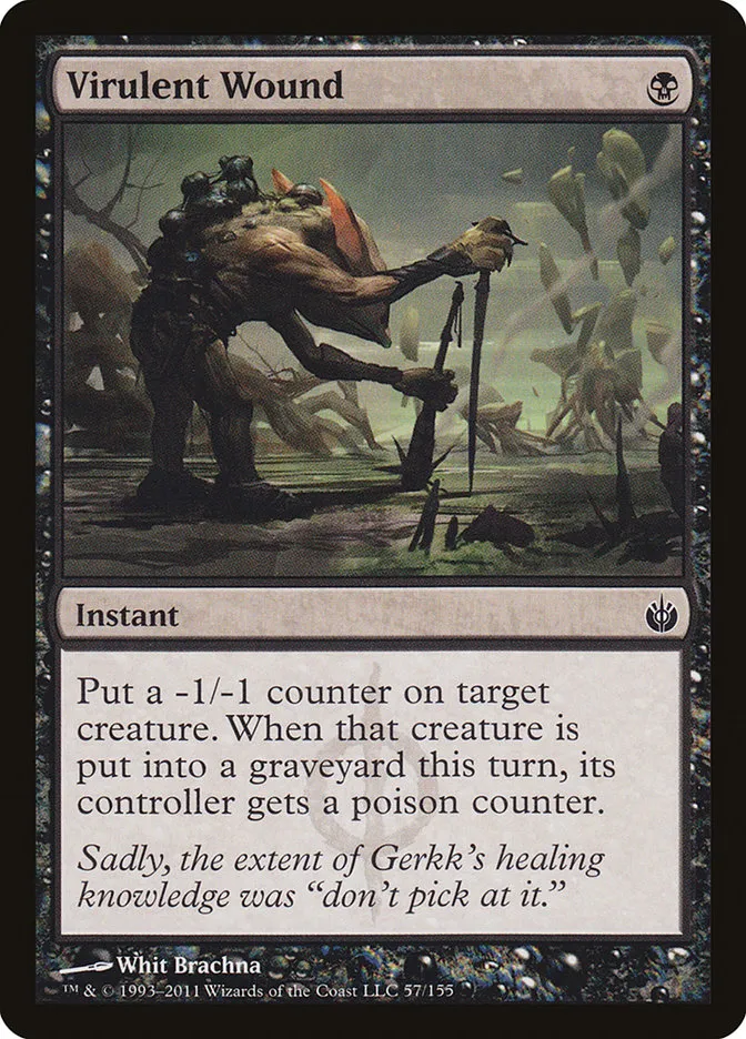 2011 Mirrodin Besieged Virulent Wound common #57 common card image