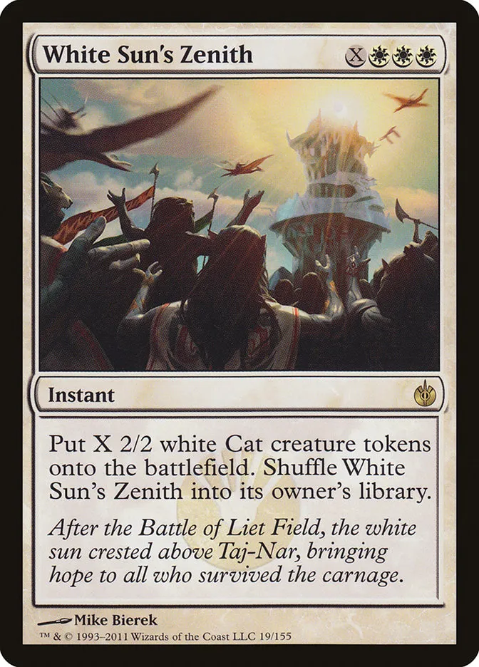 2011 Mirrodin Besieged White Sun's Zenith rare #19 rare card image