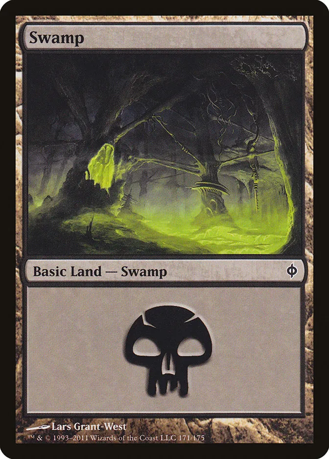 2011 New Phyrexia Swamp common #171 common card image