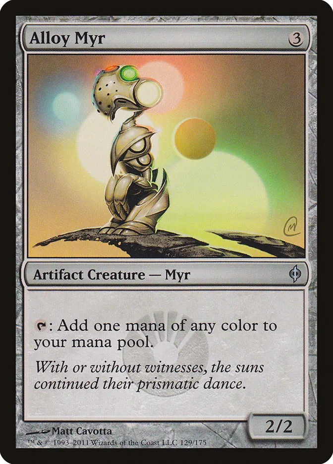 2011 New Phyrexia Alloy Myr #129 uncommon card image