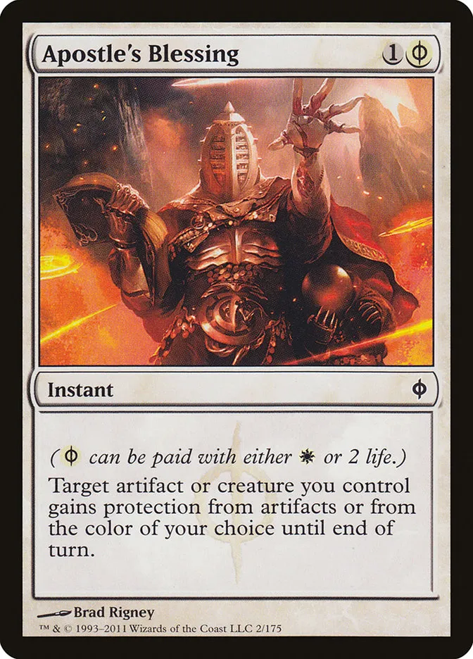2011 New Phyrexia Apostle's Blessing common #2 common card image