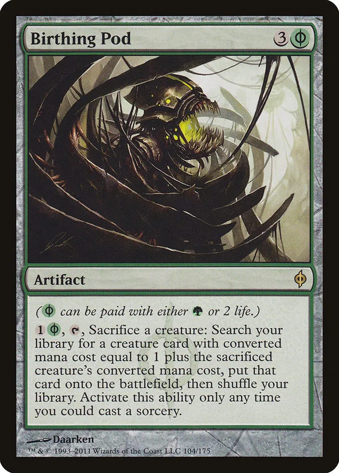 2011 New Phyrexia Birthing Pod rare #104 rare card image