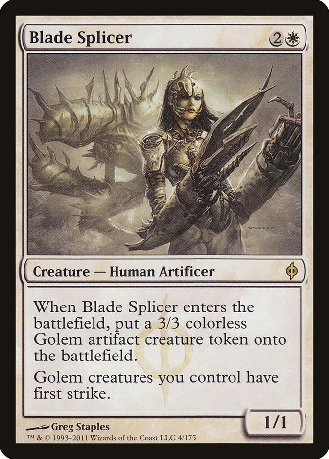 2011 New Phyrexia Blade Splicer rare #4 rare card image