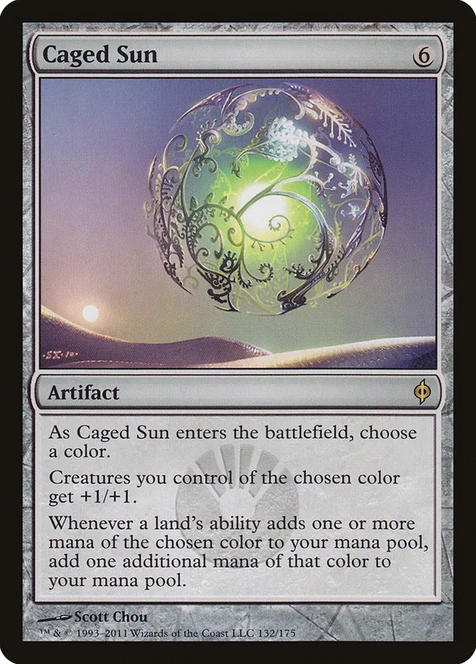 2011 New Phyrexia Caged Sun rare #132 rare card image