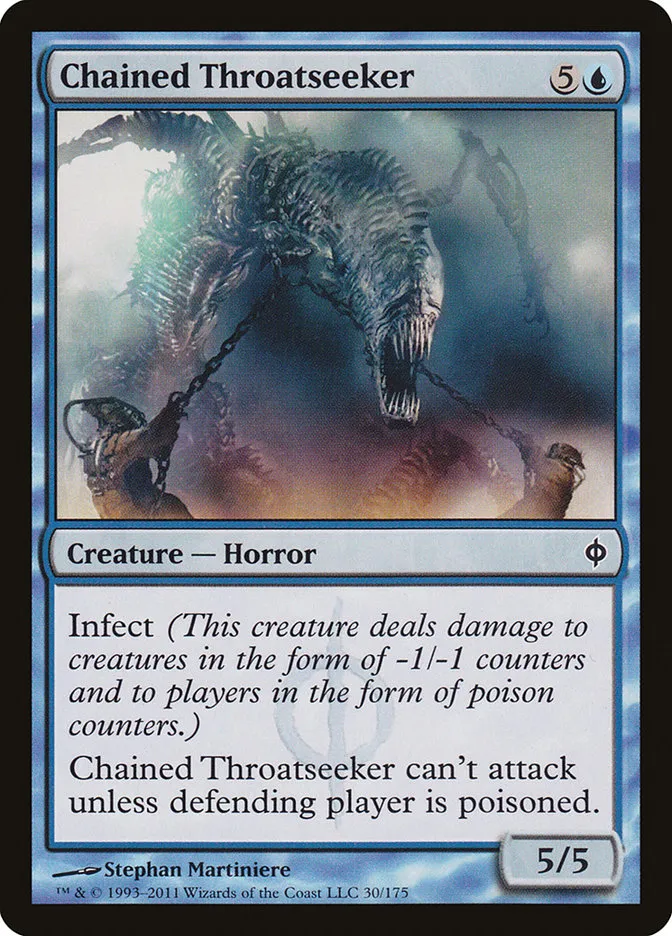 2011 New Phyrexia Chained Throatseeker common #30 common card image