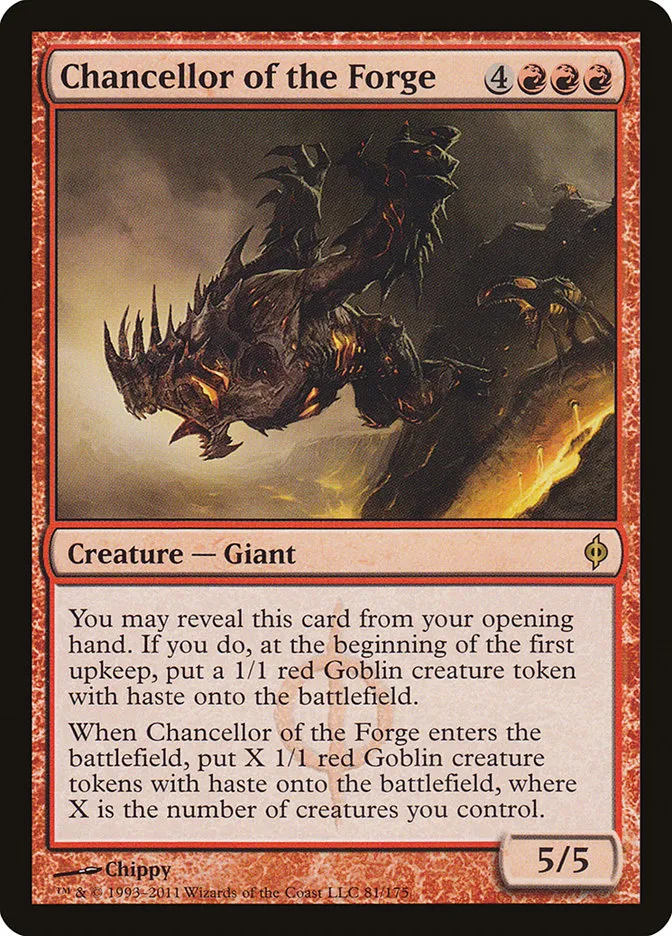 2011 New Phyrexia Chancellor of the Forge #81 rare card image