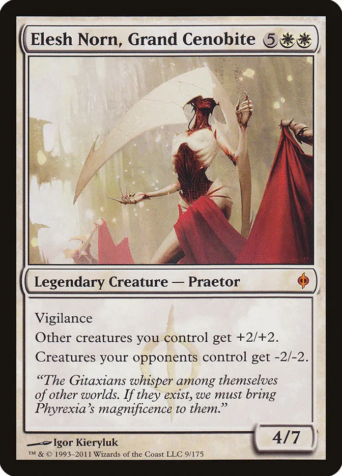 2011 New Phyrexia Elesh Norn, Grand Cenobite [Foil] mythic #9 mythic card image