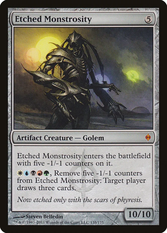 2011 New Phyrexia Etched Monstrosity mythic #135 mythic card image