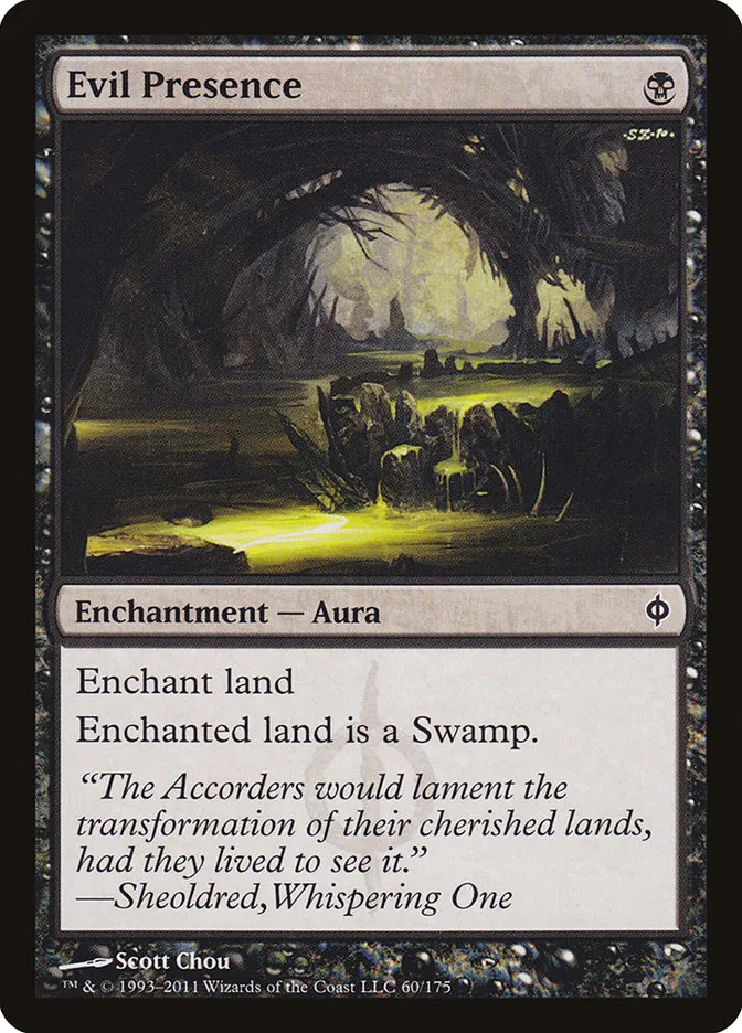 2011 New Phyrexia Evil Presence [Foil] common #60 common card image