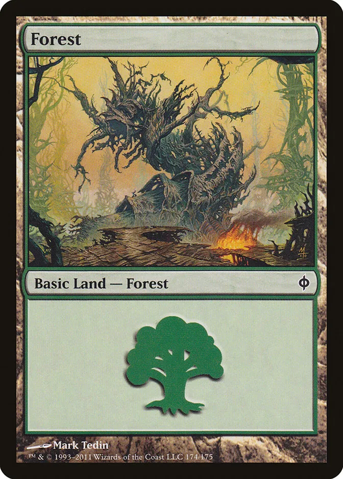 2011 New Phyrexia Forest common #174 common card image