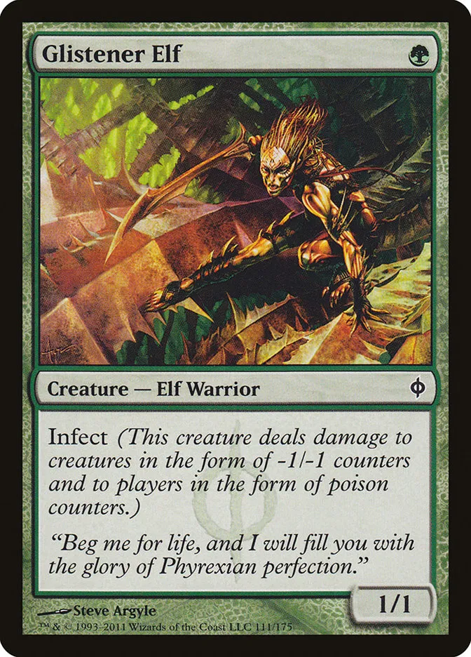 2011 New Phyrexia Glistener Elf common #111 common card image