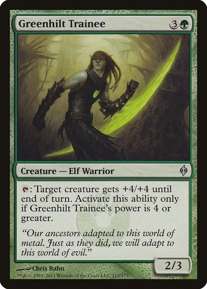 2011 New Phyrexia Greenhilt Trainee uncommon #112 uncommon card image