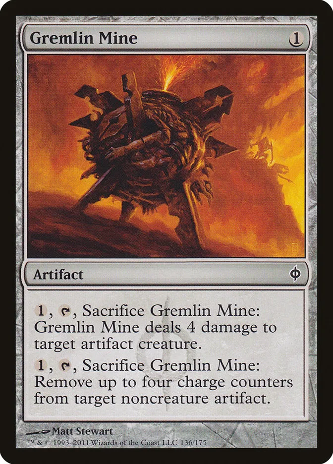 2011 New Phyrexia Gremlin Mine common #136 common card image
