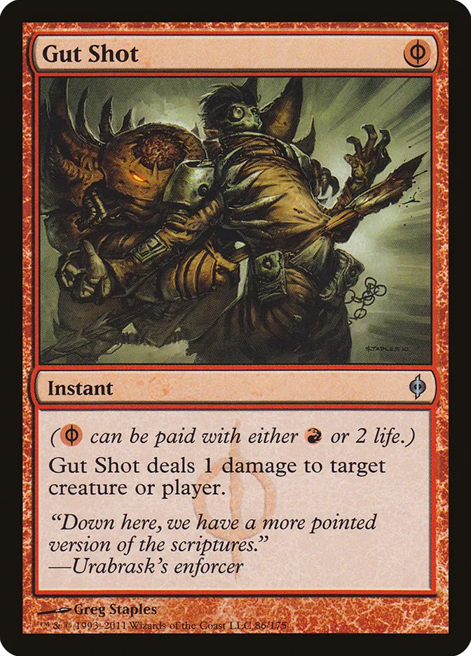 2011 New Phyrexia Gut Shot uncommon #86 uncommon card image