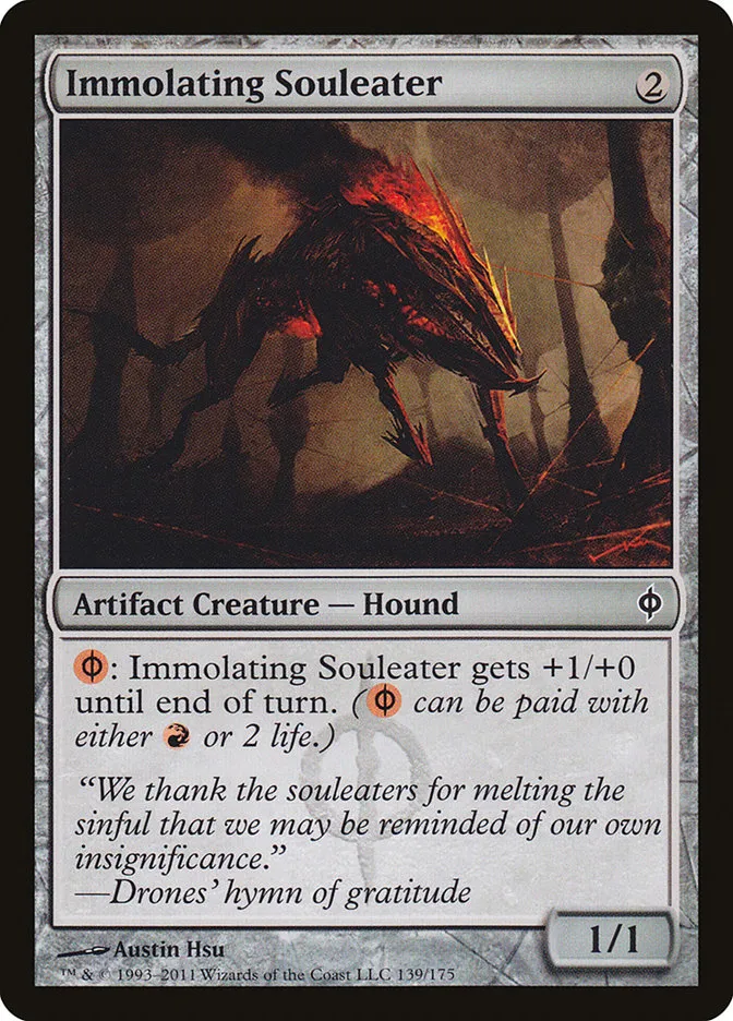 2011 New Phyrexia Immolating Souleater common #139 common card image
