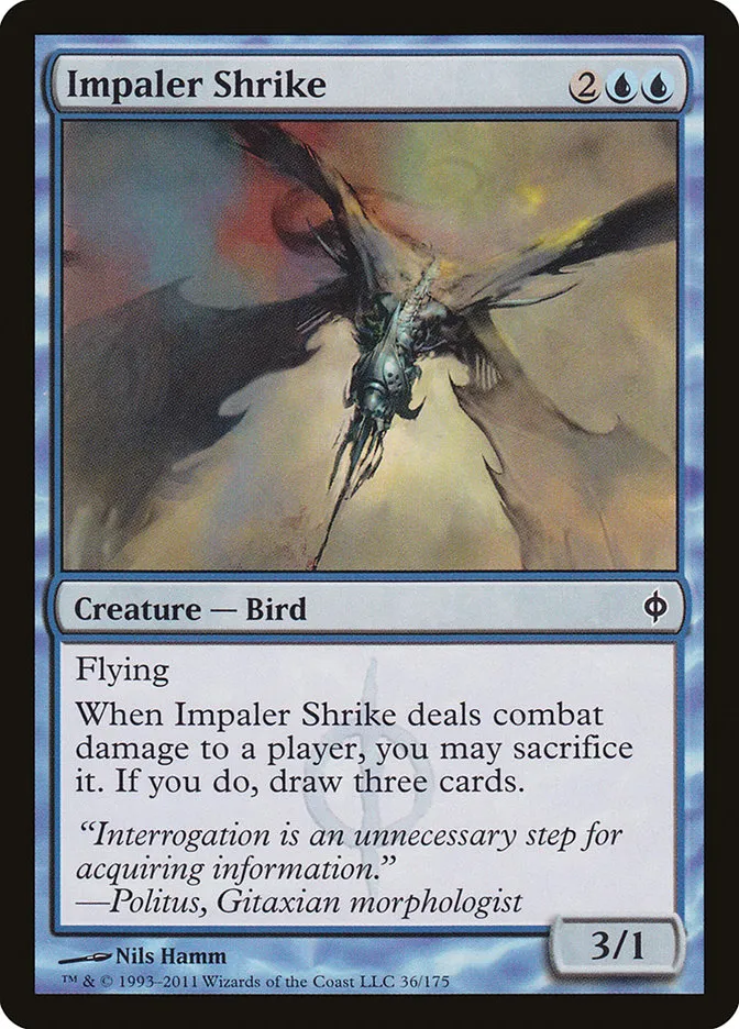 2011 New Phyrexia Impaler Shrike common #36 common card image