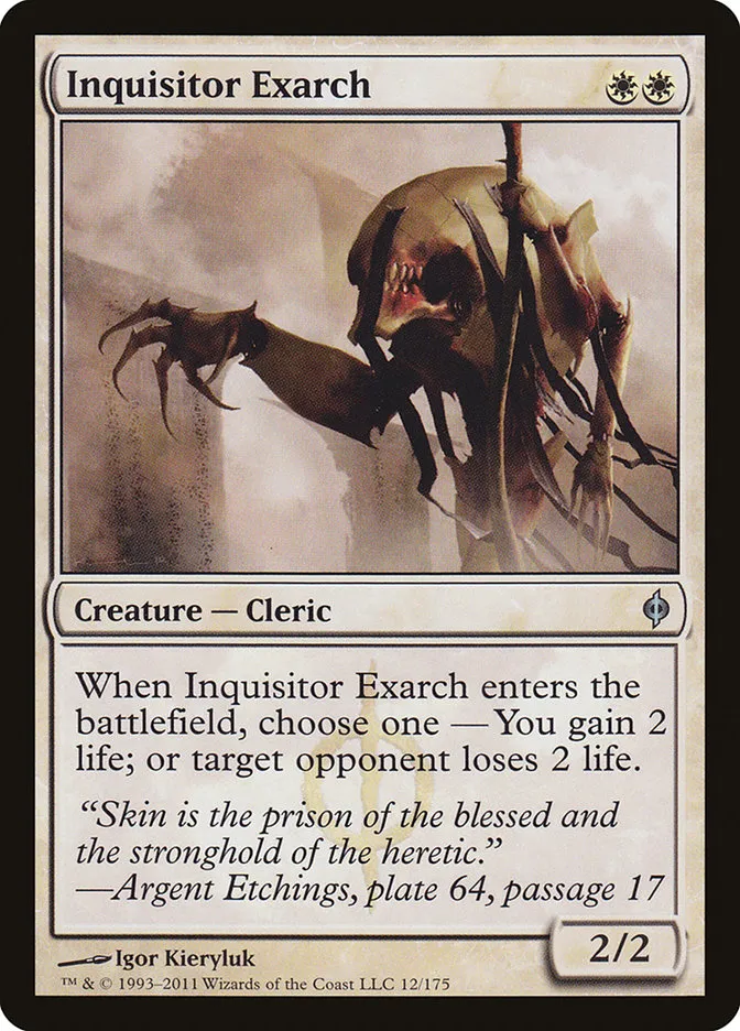 2011 New Phyrexia Inquisitor Exarch uncommon #12 uncommon card image