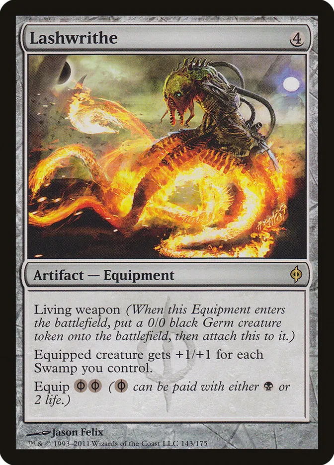 2011 New Phyrexia Lashwrithe rare #143 rare card image