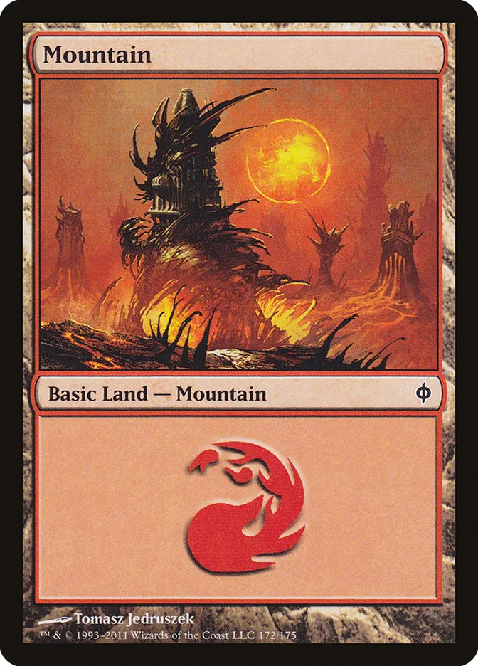 2011 New Phyrexia Mountain common #172 common card image