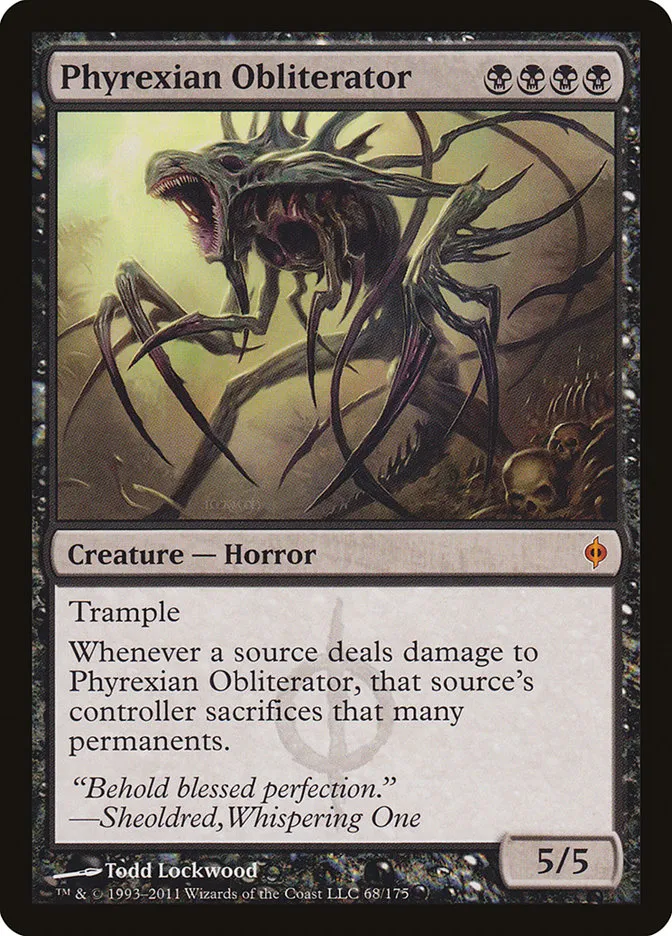 2011 New Phyrexia Phyrexian Obliterator #68 mythic card image