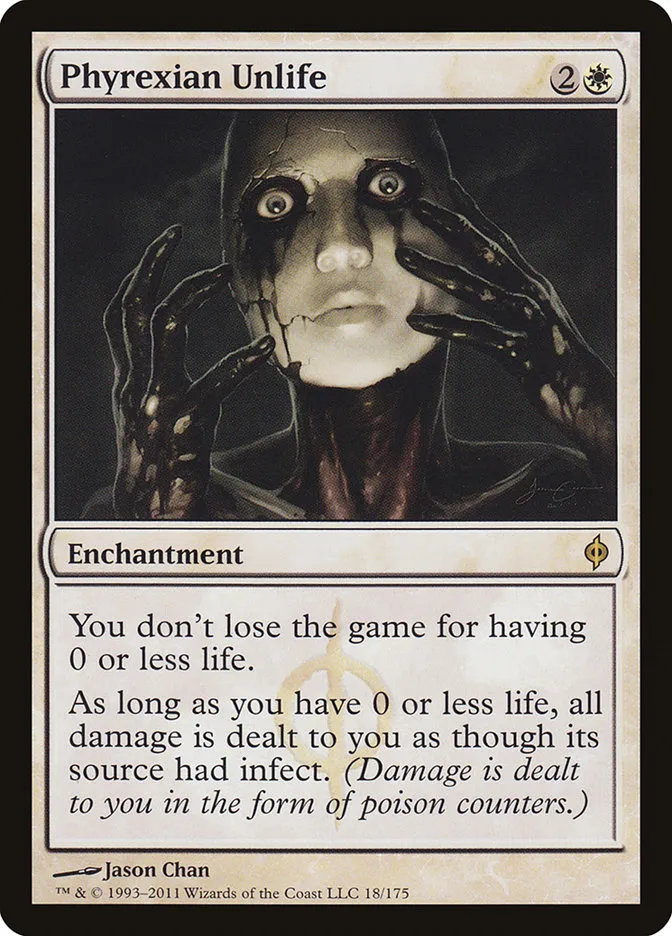 2011 New Phyrexia Phyrexian Unlife #18 rare card image