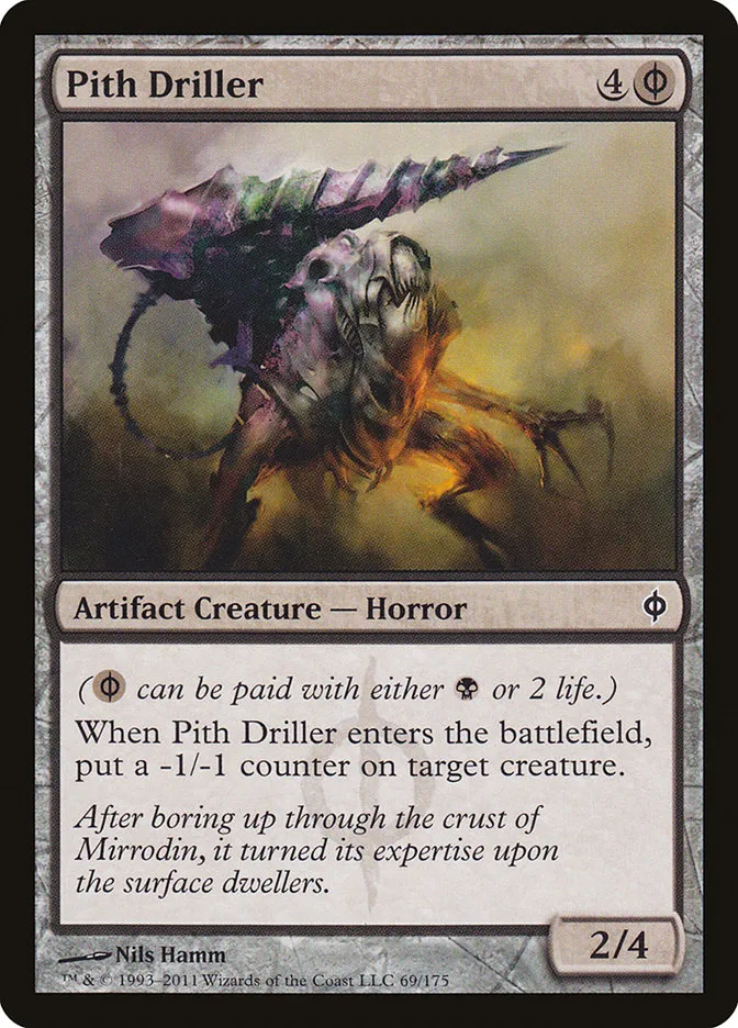 2011 New Phyrexia Pith Driller common #69 common card image