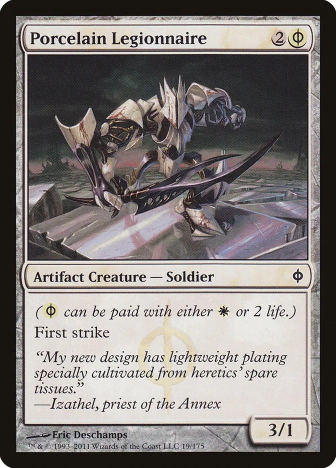 2011 New Phyrexia Porcelain Legionnaire common #19 common card image
