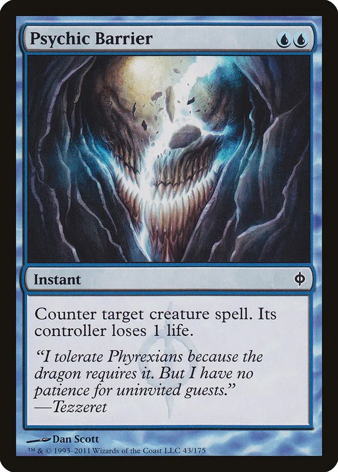 2011 New Phyrexia Psychic Barrier common #43 common card image