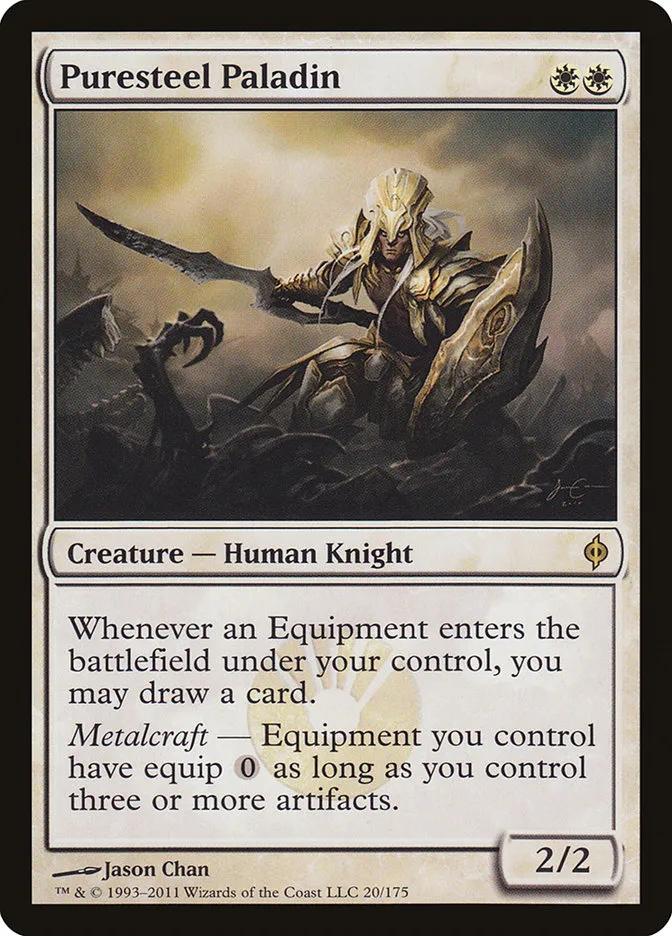 2011 New Phyrexia Puresteel Paladin [Foil] rare #20 rare card image