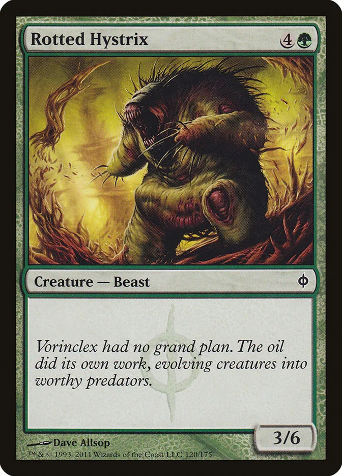 2011 New Phyrexia Rotted Hystrix common #120 common card image