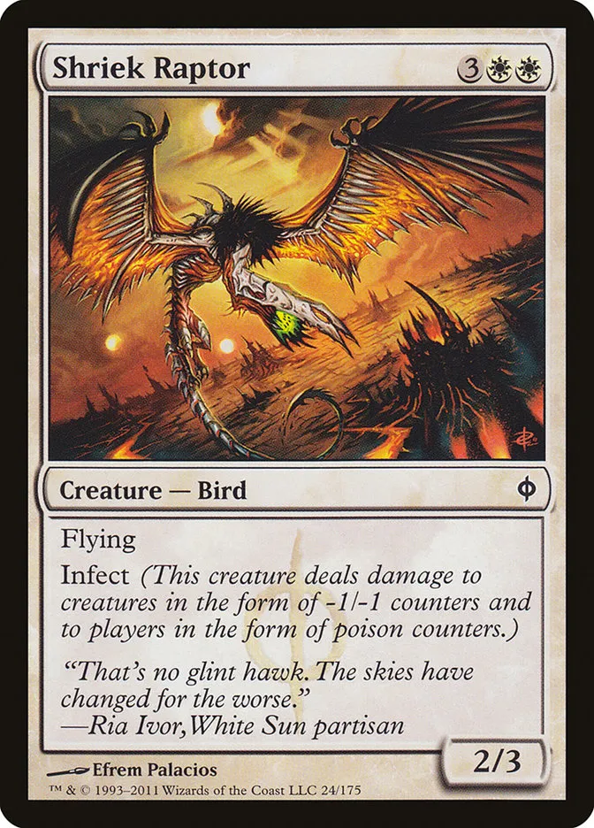 2011 New Phyrexia Shriek Raptor common #24 common card image