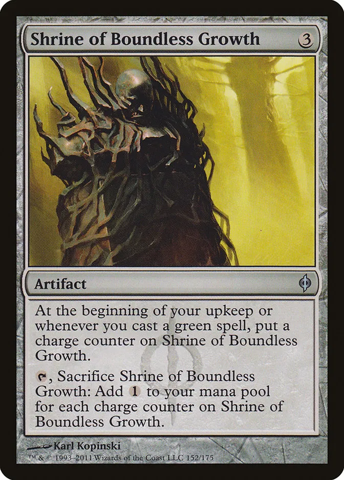 2011 New Phyrexia Shrine of Boundless Growth #152 uncommon card image