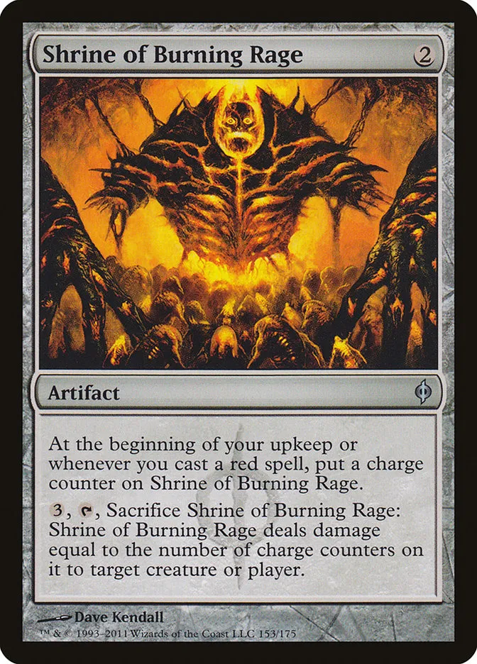 2011 New Phyrexia Shrine of Burning Rage #153 uncommon card image